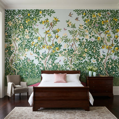 Pastel Butterflies Wallpaper Citrus Grove Removable Songbird Wall Decor