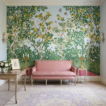 Pastel Butterflies Wallpaper Citrus Grove Removable Songbird Wall Decor