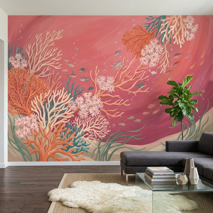 Coral Reef Wallpaper Underwater Tropical Fish Removable Wall Decor