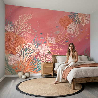 Coral Reef Wallpaper Underwater Tropical Fish Removable Wall Decor