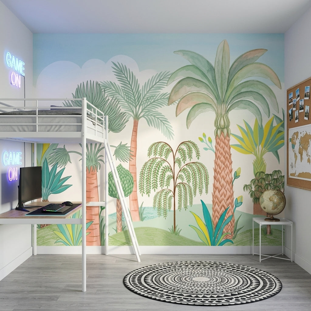 Tropical Wallpaper Palm Trees Botanical Removable Wall Decor