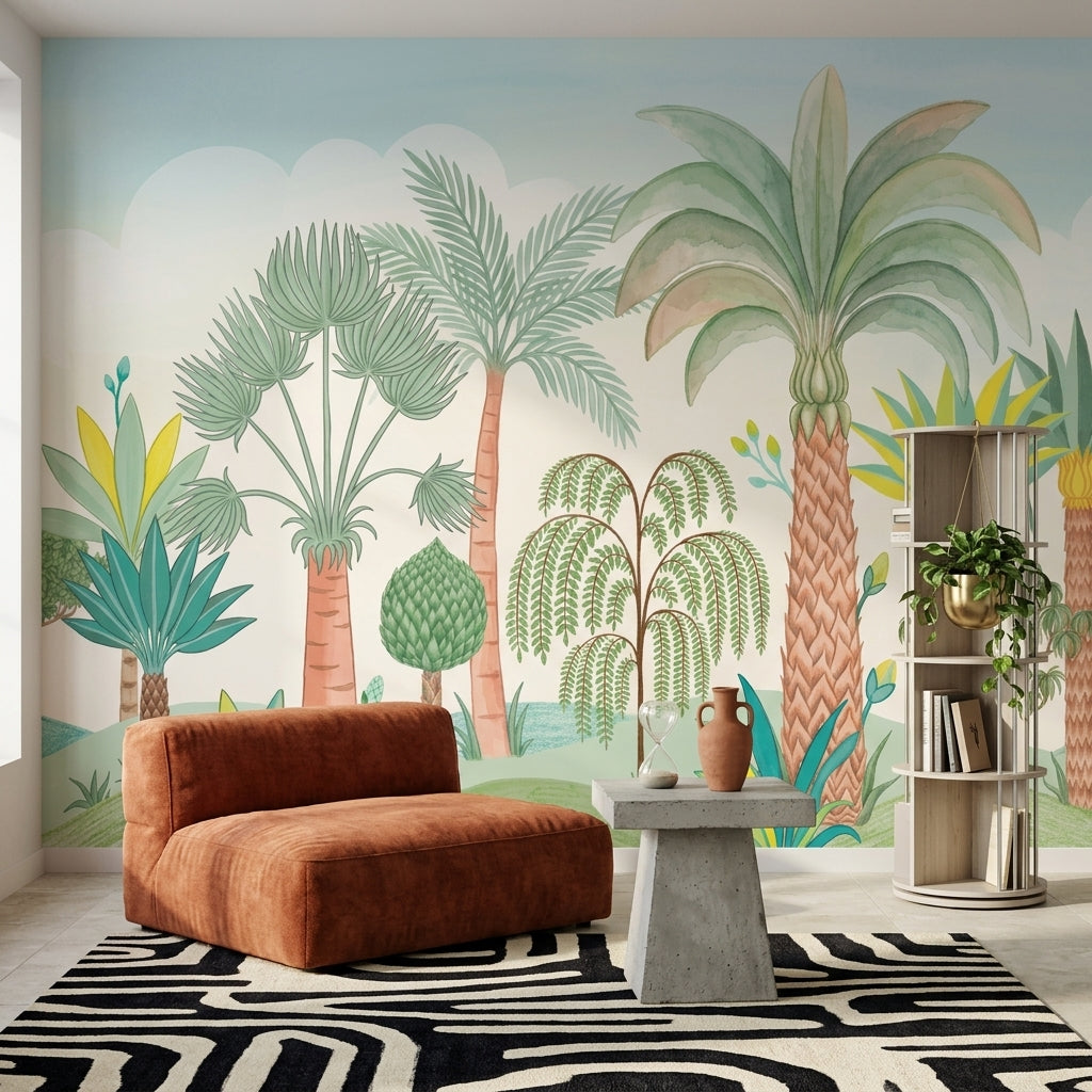 Tropical Wallpaper Palm Trees Botanical Removable Wall Decor