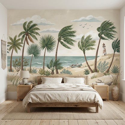 Tropical Beach Wallpaper Coastal Tropical Wall Mural
