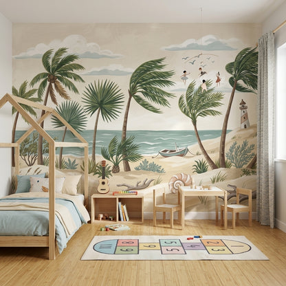 Tropical Beach Wallpaper Coastal Tropical Wall Mural