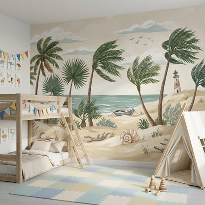 Tropical Beach Wallpaper Coastal Tropical Wall Mural