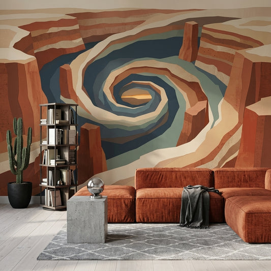 Desert Canyon Wallpaper Spiral Basin Removable Layered Strata Wall Decor