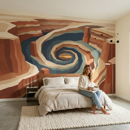 Desert Canyon Wallpaper Spiral Basin Removable Layered Strata Wall Decor