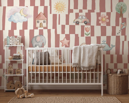 Kids Wallpaper Nursery Whimsical Removable Wall Decor
