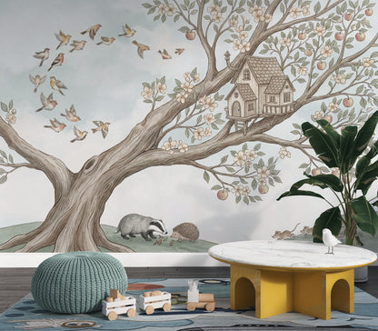 Cloudy Sky Wallpaper Storybook Woodland Removable Wall Decor