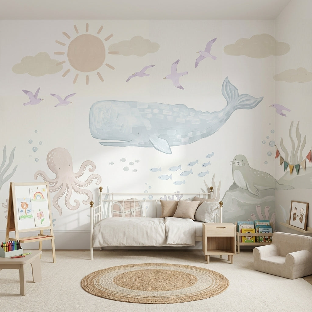 Underwater Wallpaper Whale Removable Nursery Wall Decor