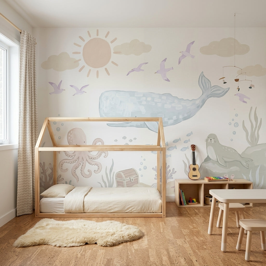 Underwater Wallpaper Whale Removable Nursery Wall Decor