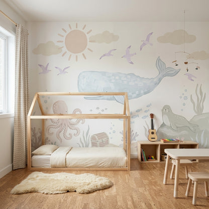 Underwater Wallpaper Whale Removable Nursery Wall Decor
