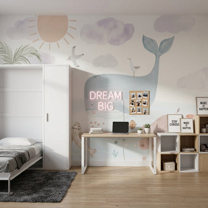Ocean Animals Wallpaper Pastel Watercolor Removable Wall Decor