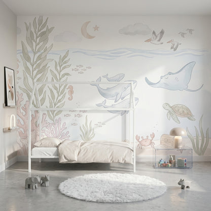 White Background Wallpaper Neutral Minimal Wall Mural