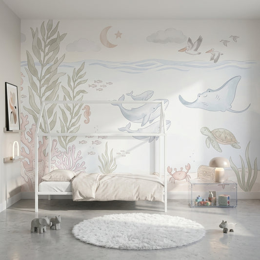White Background Wallpaper Neutral Minimal Wall Mural