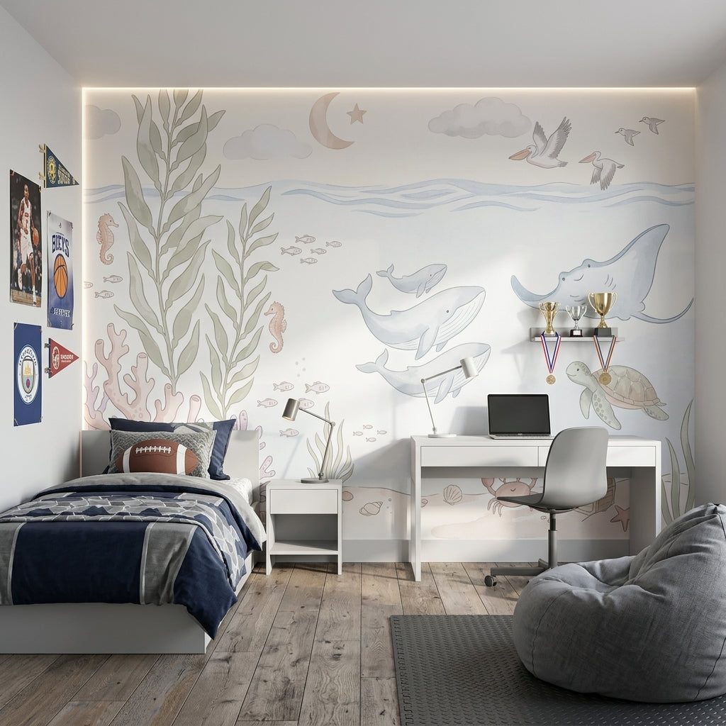 White Background Wallpaper Neutral Minimal Wall Mural