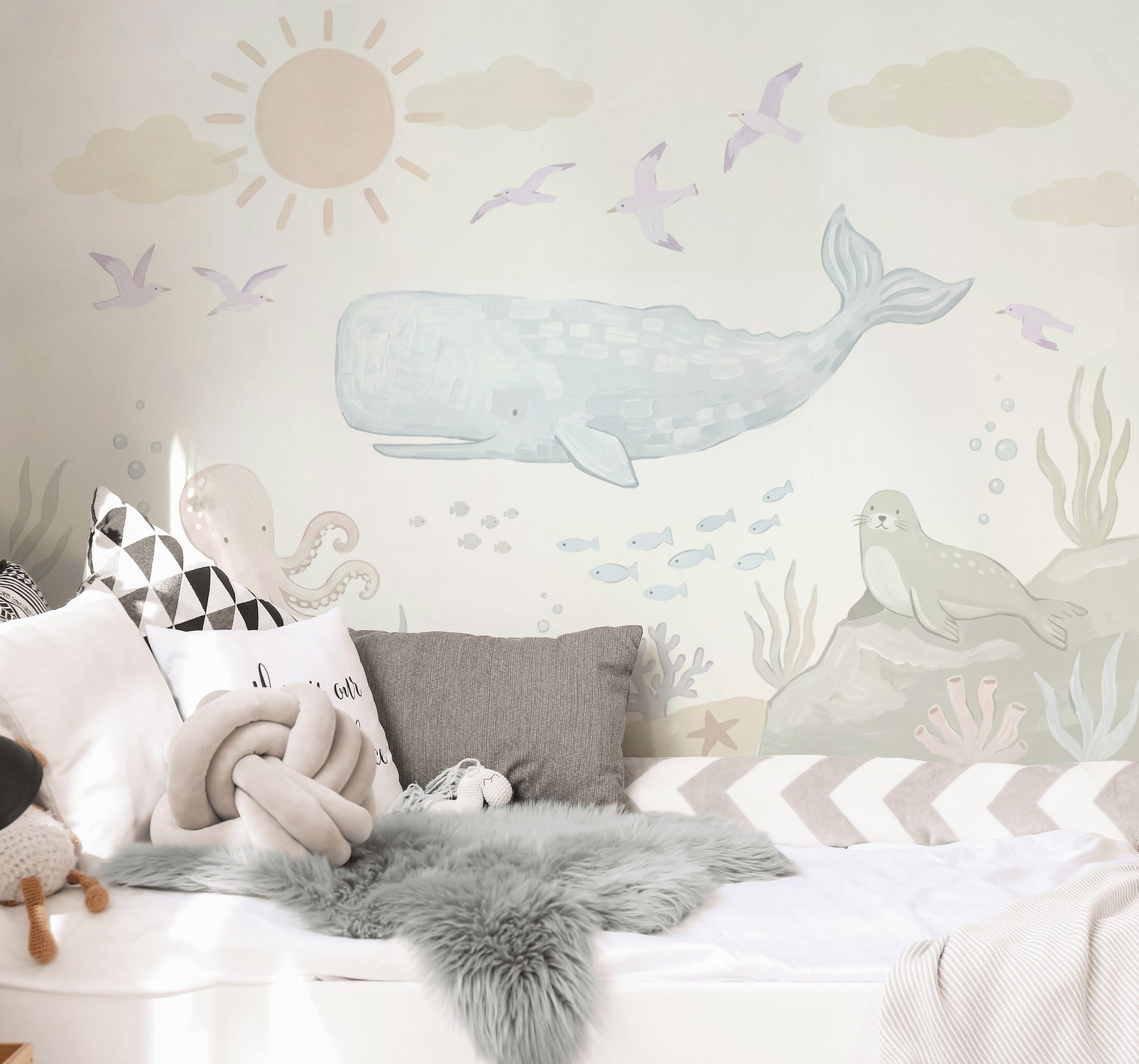 Underwater Wallpaper Whale Removable Nursery Wall Decor