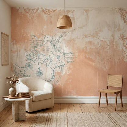 Vintage Map Wallpaper Nautical Chart Compass Rose Wall Mural