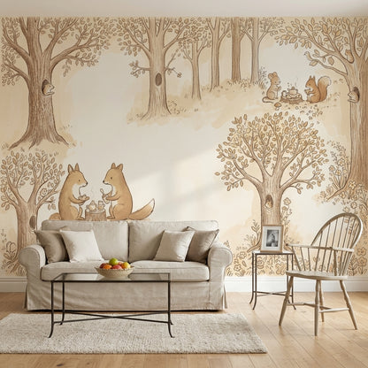 Woodland Wallpaper Storybook Tea Party Removable Wall Decor
