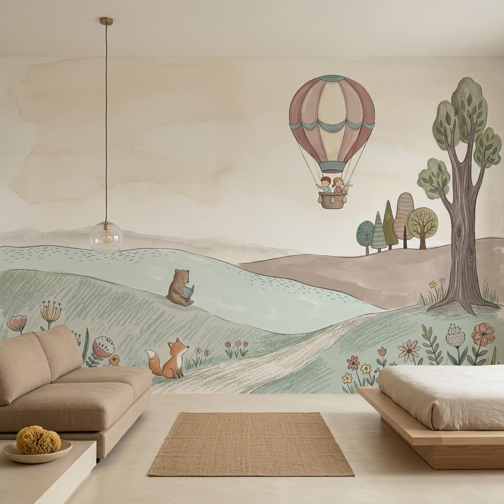 Hot Air Balloon Wallpaper Storybook Nursery Removable Wall Decor