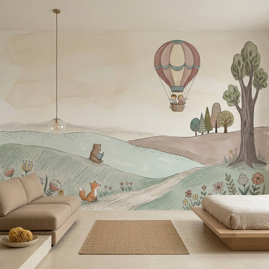 Hot Air Balloon Wallpaper Storybook Nursery Removable Wall Decor