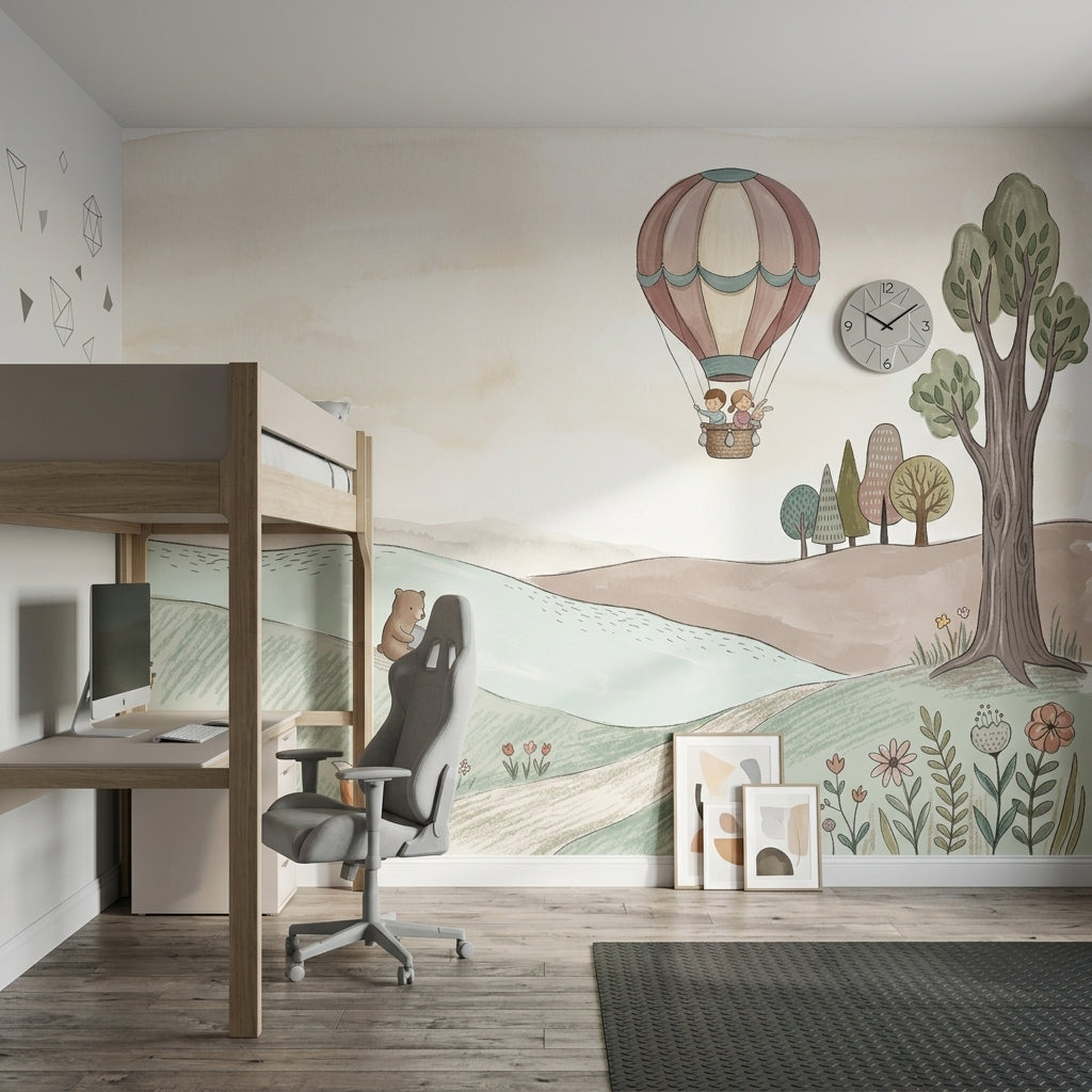 Hot Air Balloon Wallpaper Storybook Nursery Removable Wall Decor