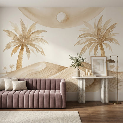 White Background Wallpaper Minimalist Tropical Removable Wall Decor