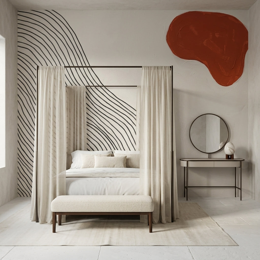 White Background Wallpaper Topographic Map Removable Wall Decor