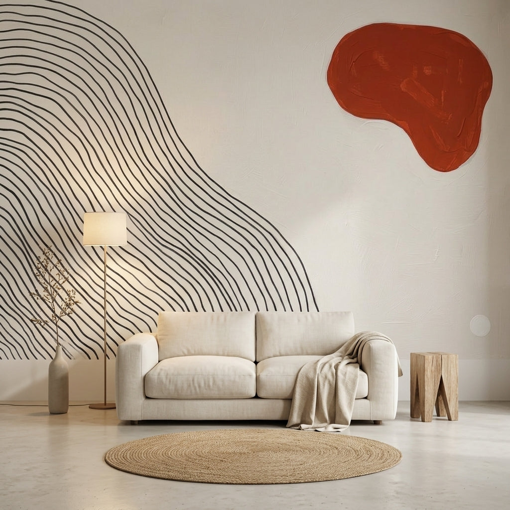 White Background Wallpaper Topographic Map Removable Wall Decor