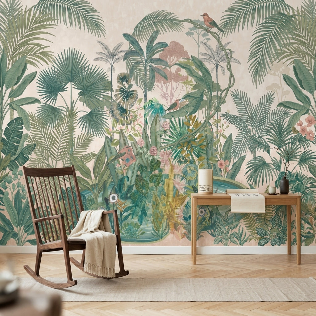 Tropical Wallpaper Botanical Jungle Removable Wall Decor