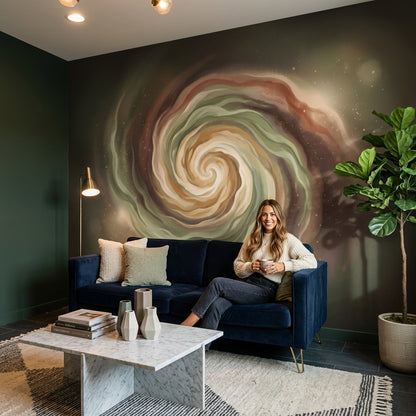 Dark Abstract Spiral Wallpaper Nebula Vortex Galaxy Swirl Removable Wall Decor
