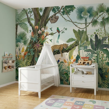 Tropical Jungle Wallpaper Rainforest Leopard Wall Mural