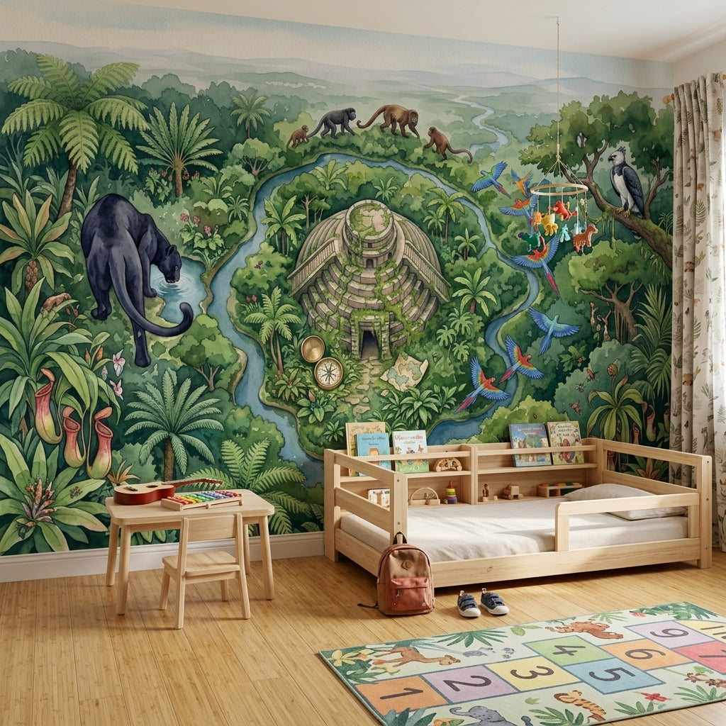 Shades Of Green Wallpaper Removable Wall Decor