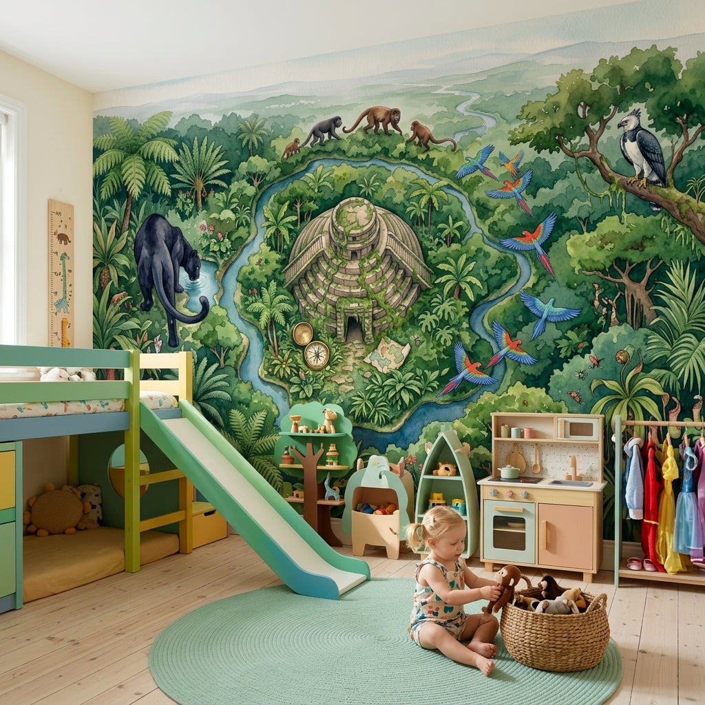 Shades Of Green Wallpaper Removable Wall Decor