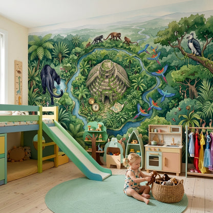 Shades Of Green Wallpaper Removable Wall Decor