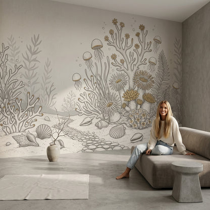 Underwater Wallpaper Coastal Coral Reef Removable Wall Decor
