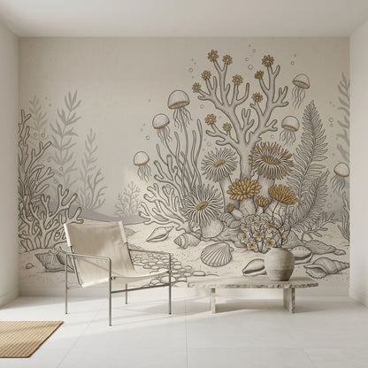 Underwater Wallpaper Coastal Coral Reef Removable Wall Decor