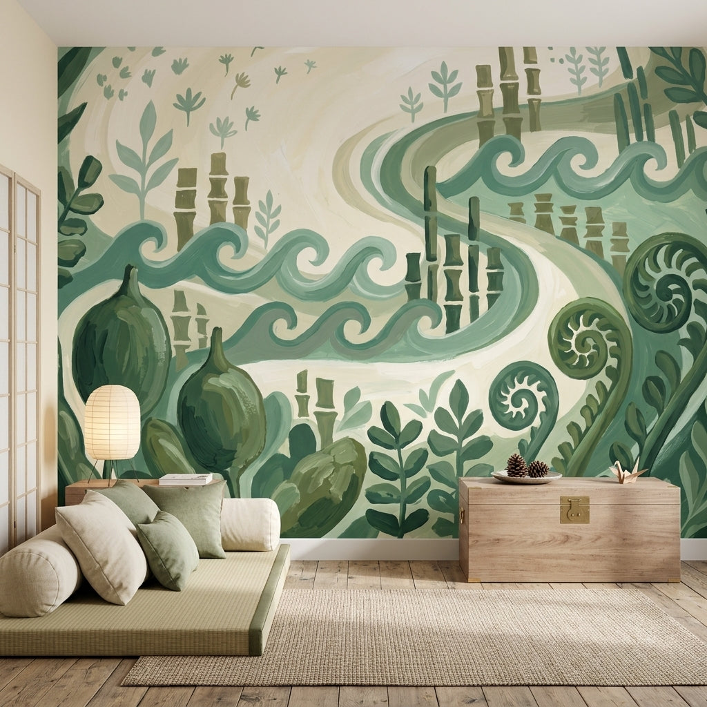 Totem Wallpaper Bamboo Fern Wall Mural