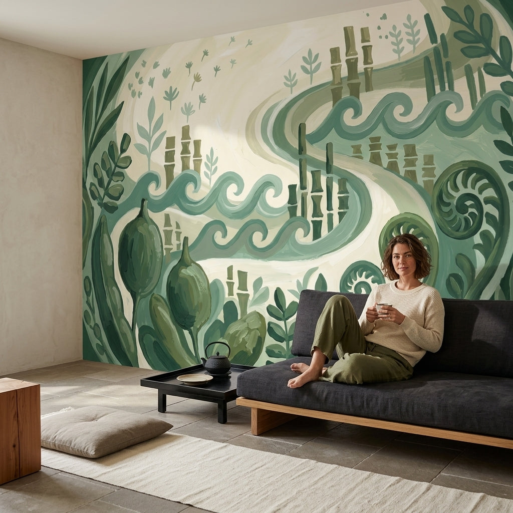 Totem Wallpaper Bamboo Fern Wall Mural