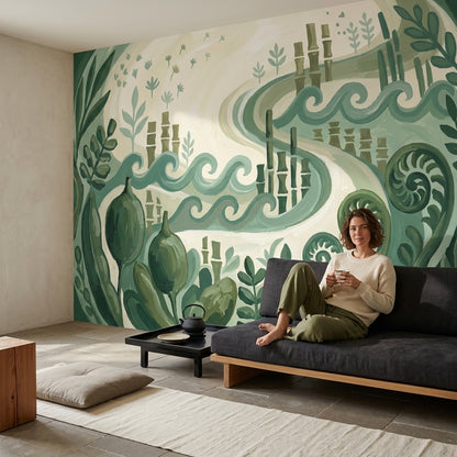 Totem Wallpaper Bamboo Fern Wall Mural