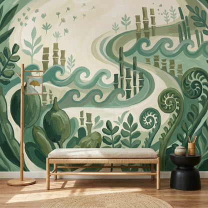 Totem Wallpaper Bamboo Fern Wall Mural