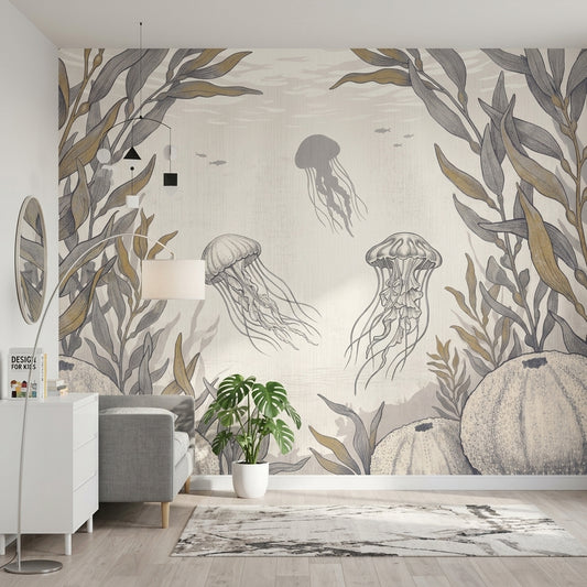 Jellyfish Wallpaper Underwater Removable Kelp Wall Decor
