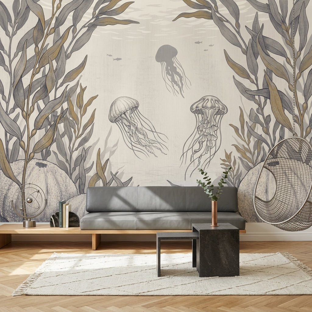 Jellyfish Wallpaper Underwater Removable Kelp Wall Decor