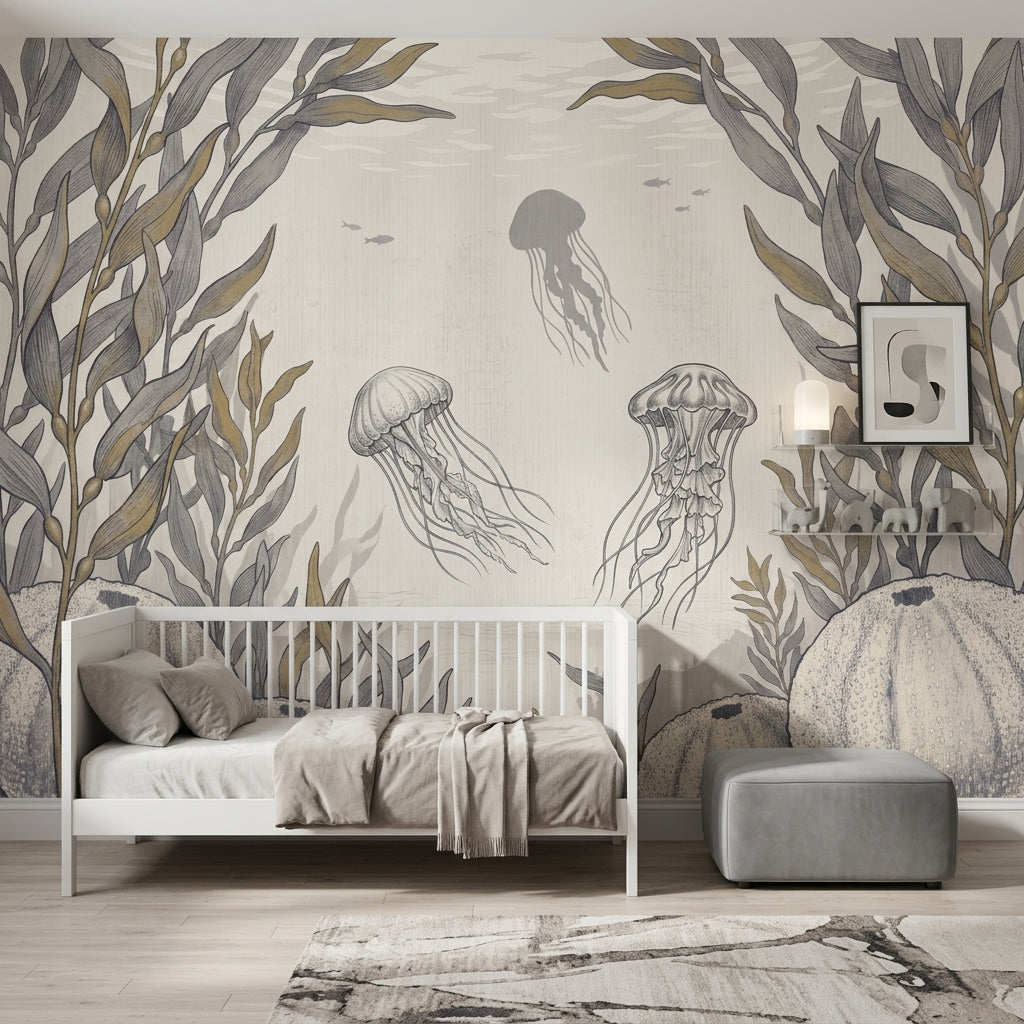 Jellyfish Wallpaper Underwater Removable Kelp Wall Decor