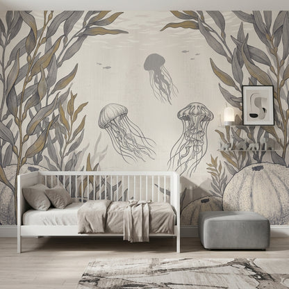 Jellyfish Wallpaper Underwater Removable Kelp Wall Decor