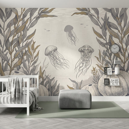 Jellyfish Wallpaper Underwater Removable Kelp Wall Decor