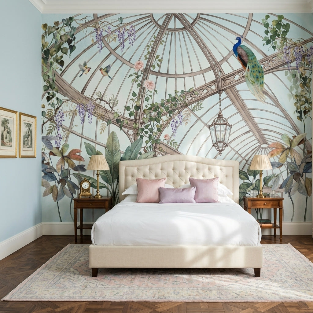 Conservatory Wallpaper Greenhouse Dome Removable Botanical Vines Wall Decor