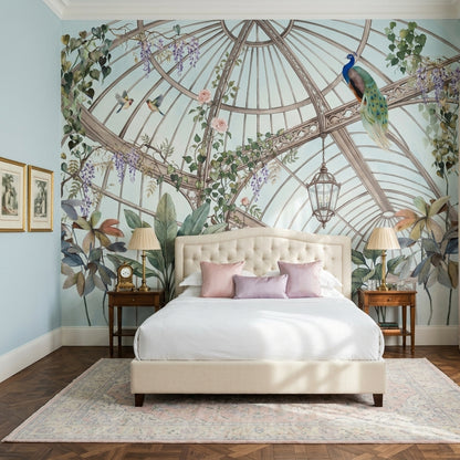 Conservatory Wallpaper Greenhouse Dome Removable Botanical Vines Wall Decor