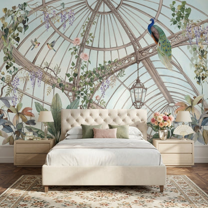 Conservatory Wallpaper Greenhouse Dome Removable Botanical Vines Wall Decor
