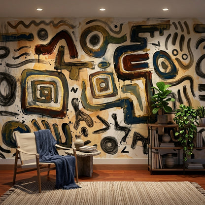 Painterly Wallpaper Abstract Geometric Wall Mural